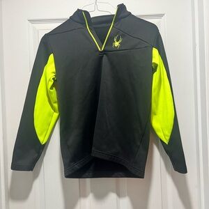 Spyder Black and Neon Yellow Kids Hoodie